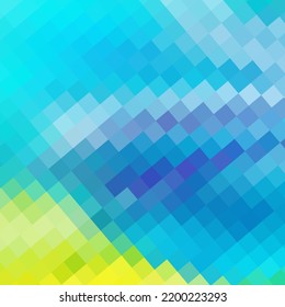 Abstract blue winter cold mosaic - vector circles background with copy space