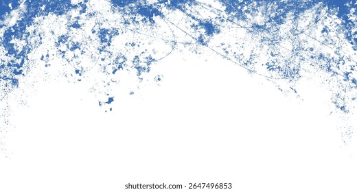 Abstract Blue Winter Frame with Grunge Texture Effect. Ice skating backdrop. Retro background with torn, ice marks perfect for cards, web, print, covers
