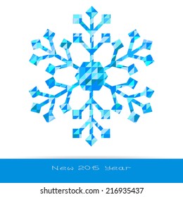 Abstract blue winter snowflake. Card. Vector illustration.