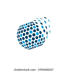 abstract blue wire world logo template vector icon illustratio design 