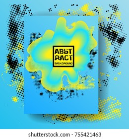 Abstract blue and yellow background. Dynamic fluid effect Vector illustration. Ectoplasm design template.