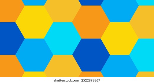 Fondo azul y amarillo Abstractas con Formas hexagonales Composición Simple