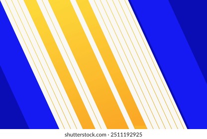 Abstract blue and yellow background with modern and trendy slashes design for banner, poster, cover template
