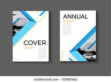 abstract blue yellow background modern cover design modern book cover Brochure cover  template,annual report, magazine and flyer layout Vector a4