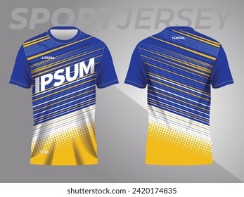 abstract blue and yellow background and pattern for sport jersey design