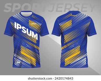 abstract blue and yellow background and pattern for sport jersey design