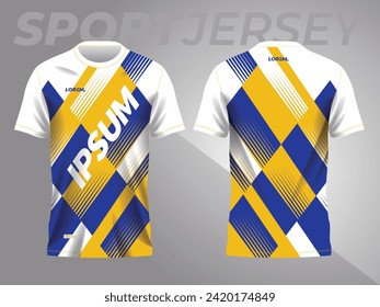 abstract blue and yellow background and pattern for sport jersey design