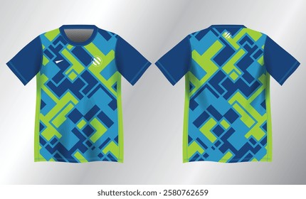abstract blue yellow background pattern for sport jersey design mockup