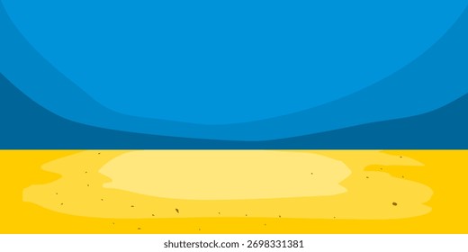 Escena de fondo azul y amarillo Abstractas se asemeja a un escaparate con arena