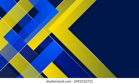 Abstract blue and yellow background. Vector abstract graphic design banner pattern presentation background wallpaper web template.