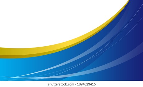 abstract blue and yellow background with wavy shape. vector illustration