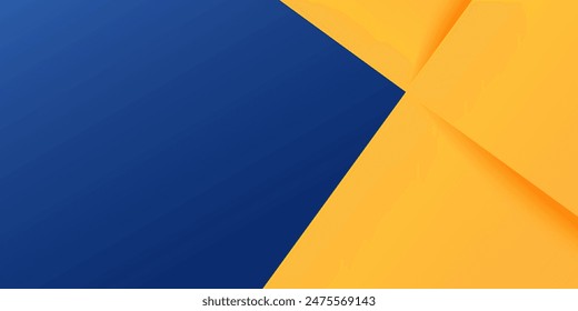 Abstract blue yellow banner geometric shapes background. Vector abstract graphic design banner pattern presentation background web template.