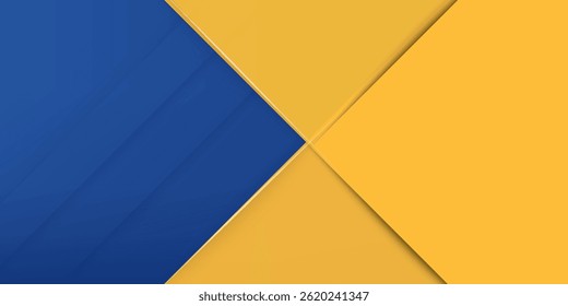 Abstract blue yellow banner geometric shapes background. Vector abstract graphic design banner pattern presentation background web template.