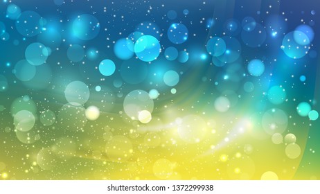 Abstract Blue and Yellow Blurred Bokeh Background Vector