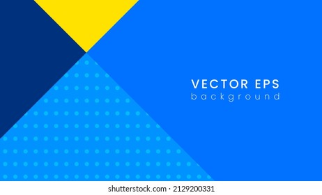 Resumen de diseño vectorial de fondo de papel de color azul y amarillo