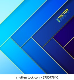 Abstract blue and yellow crossing rectangle shapes background. RGB EPS 10 vector illustration