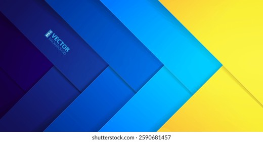 Abstract blue and yellow crossing rectangle shapes background. RGB EPS 10 vector illustration