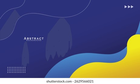 abstract blue and yellow curve vector background