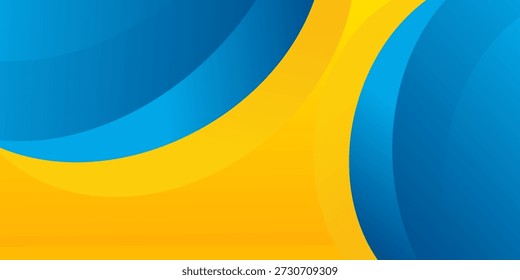 Fundo Curvo Azul e Amarelo Abstrato.Design de elemento criativo em ilustração vetorial