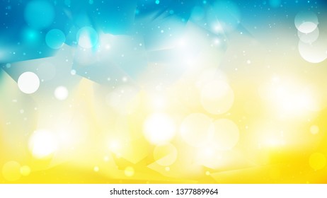 Abstract Blue and Yellow Defocused Lights Background Vector