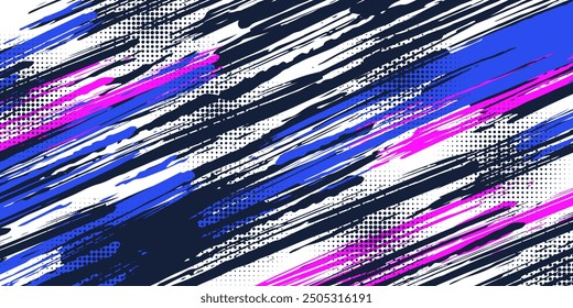 Abstract blue and Yellow Dirty Grunge Background with Halftone Effect. Sports Background with Brush Stroke Illustration. modern background	
