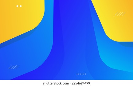 Abstract blue and yellow geometric background. Dynamic shapes composition. Eps10 vector