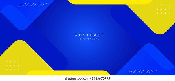abstract blue and yellow geometry design background vector