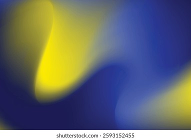 Abstract Blue and Yellow Gradient Background with Smooth Blurred Shapes