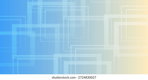 Abstract Blue to Yellow Gradient With Geometric Rectangles Background for Tech and Design