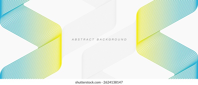 Abstract blue and yellow gradient lines on white background. Creative lines. Modern design. Suit for poster, banner, brochure, cover, flyer, book, business, website, presentation