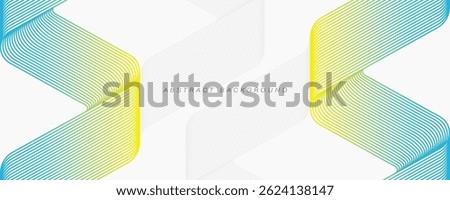 Abstract blue and yellow gradient lines on white background. Creative lines. Modern design. Suit for poster, banner, brochure, cover, flyer, book, business, website, presentation