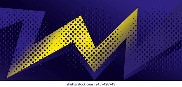 Abstract blue yellow gradient shape background halftone. Vector illustration template design