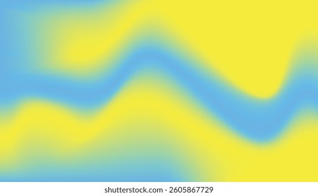 Abstract blue and yellow gradient with smooth flowing texture and soft transitions
