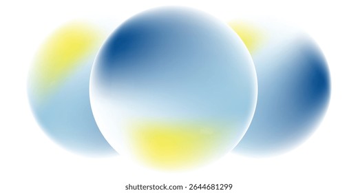 Abstrakte blaugelbe Farbverlauf Kugel Hintergrund Design