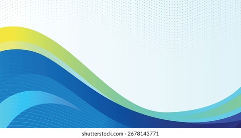 Abstractas azul amarillo y verde degradado geométrico forma de fondo circular. Moderno futurista . Puede ser utilizado para la página de aterrizaje, cubiertas de libro, folletos, volantes, revistas, cualquier marca, Anuncios, cabecera