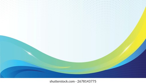 Abstrakte blaugelbe und grüne Farbverlauf geometrische Form Kreis Hintergrund. Moderne futuristische . Kann für Zielseiten, Buchumschläge, Broschüren, Flyer, Zeitschriften, beliebige Brandings, Banner, Header verwendet werden