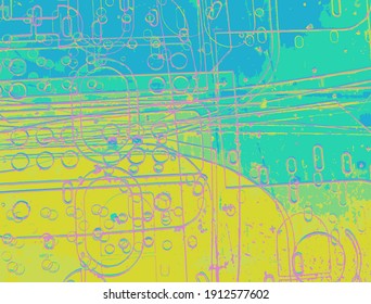 
Abstract blue yellow green technology vector texture for background and design or website