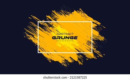 Abstract Blue and Yellow Grunge Background. Brush Stroke Illustration for Banner, Poster, or Sports. Scratch and Texture Elements For Design