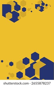 Fondo de hexágono amarillo azul Abstractas