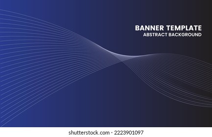 Plantilla de ilustración de fondo de línea azul y amarilla abstracta
