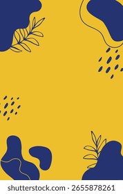 Fundo Abstrato Azul Amarelo Formas Líquidas