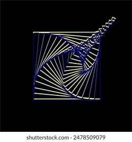Abstraktes Logo-Design in Blau und Gelb