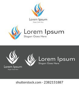 Abstract blue and yellow and orange gradient logo design concept. Vector eps file