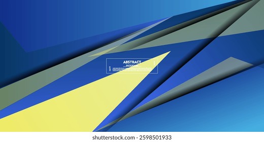 Abstract blue and yellow paper cut shadow pattern background. Simple background futuristic design. Vector Eps10