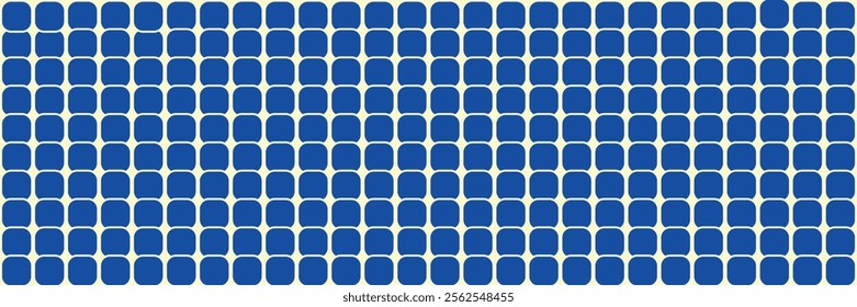 Abstract Blue and Yellow Rounded Square Grid Pattern