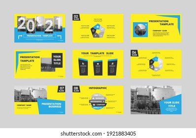 Abstract Blue, Yellow, Slides. Brochure Cover Design. Fancy Info Banner Frame. Creative Set Of Infographic Elements. Urban. Title Sheet Model Set. Modern Vector.  Presentation Templates, Corporate.