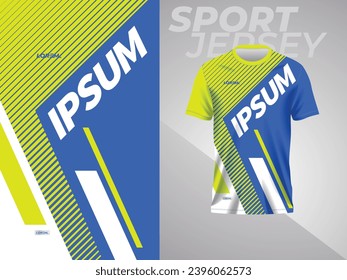 abstract blue and yellow sport jersey mockup template