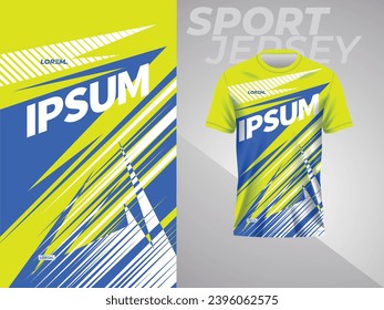 abstract blue and yellow sport jersey mockup template