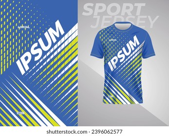 abstract blue and yellow sport jersey mockup template