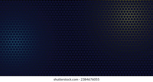 Resumen de fondo hexagonal de tecnología azul y amarillo